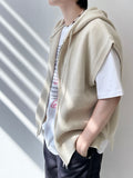 Lea hood zip-up knit vest