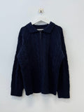 Rovin twist collar knit zip-up