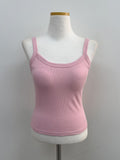 Ribbed U-neck Bra Top Sleeveless