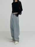 [unisex] Snow Dart Wide Denim Pants