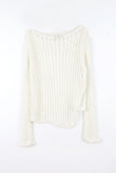 Slit Summer Boat Neck Knit