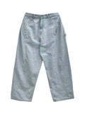 Light Blue Folded Snap Denim Pants
