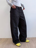 STRIPE BALLOON WIDE PANTS