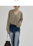Lambswool V-Neck Cropped Cardigan