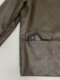 Hunt No Collar Loose Fit Leather Jacket