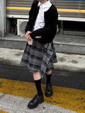 CHECK WRAP MIDI SKIRT
