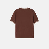 Loose waffle henley neck ringer Tee