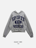 Sports crop hooded Zip-Up