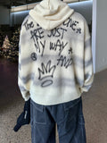 Blurry Spray Hood Knit