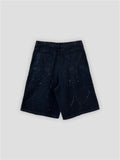 Graffiti denim half pants