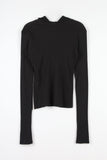 Finger slim hooded top