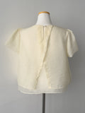 Organza Plain Layered Short Sleeve Blouse