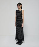 Draped Mesh Layered Sleeveless