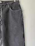 Reverse Cutting Black Denim