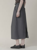 [Premium] Back Slit Belt Jeanne Skirt