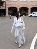 SWEAT SHIRRING MIDI SKIRT