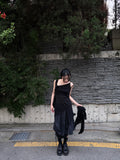 UNBAL DRAPE SLEEVELESS TOP