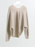 [Premium] Whole garment alpaca V-neck knitwear