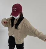 Cable wool two-way zip-up cardigan