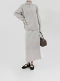 [Premium] Fair Turtleneck Whole Garment Wool Set-up Skirt