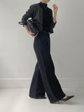 Fence color matching tweed crop cardigan