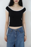 Lace Boat Neck Ringer Tee