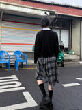 CHECK WRAP MIDI SKIRT