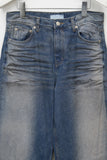 Leg Embo Dirty Washed Denim