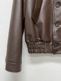 Big Collar Over Fit Leather Blouson