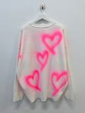 HAND-MADE heart painting knit