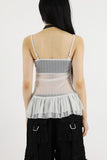 Pearl see-through shirring bustier