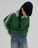 Waffle Collar Overfit Knit