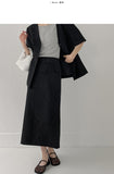 Lauder linen H-line long skirt