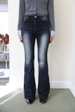 Blue black span bootcut jeans