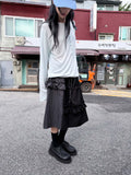 CHECK MIX FRILL SKIRT