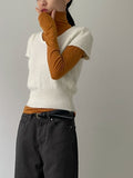 Puff Angora Short-Sleeve Knit