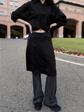 GLOSSY MIDI SKIRT