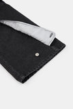 Incision snap cover wide denim pants