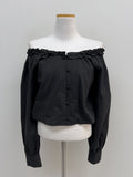 Beans Off-Shoulder Crop Blouse