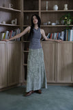 Pigment washing ribbed sleeveless