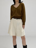 Soft V-neck Crop Knit