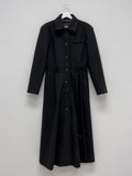 Belted Single Long One Piece Coat