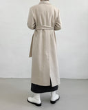 [Wool 90%] Big collar robe handmade long coat