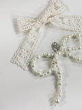 Lace & pearl ribbon shoes charm