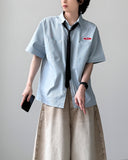 Hickory Denim Half Shirt