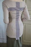 Back cross slim fit T-shirt