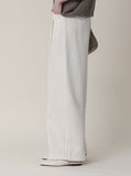 White corduroy wide pants