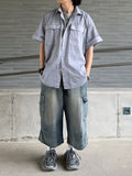 Salt Washed Bermuda Cargo Denim