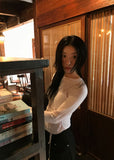 STRING HOLE SHIRRING TEE