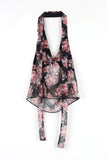 Chiffon Rose Halter Sleeveless